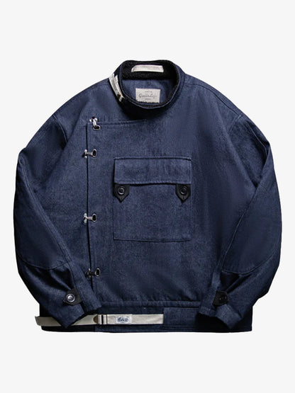 13oz Denim Retro Swedish Soldier Biker Jacket 0