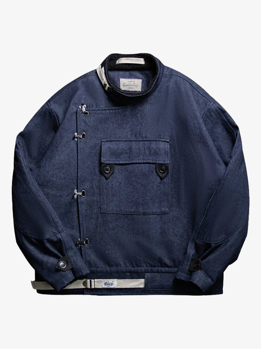 13oz Denim Retro Swedish Soldier Biker Jacket 0