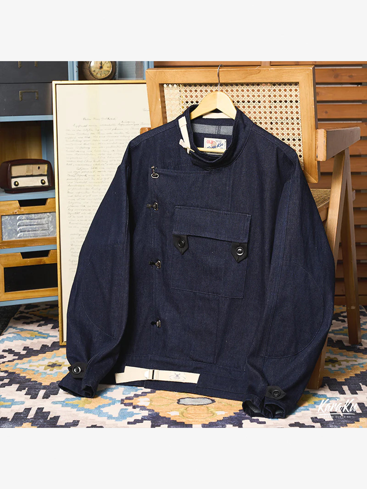 13oz Denim Retro Swedish Soldier Biker Jacket 5