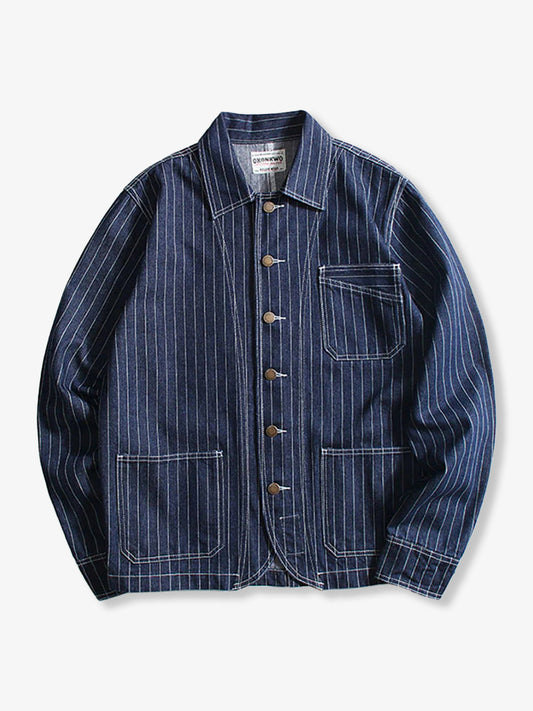 Casual American Style Wabash Denim Work Jacket 0