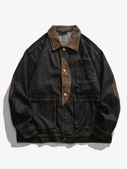 City Boy Corduroy Patch Denim Jacket 0