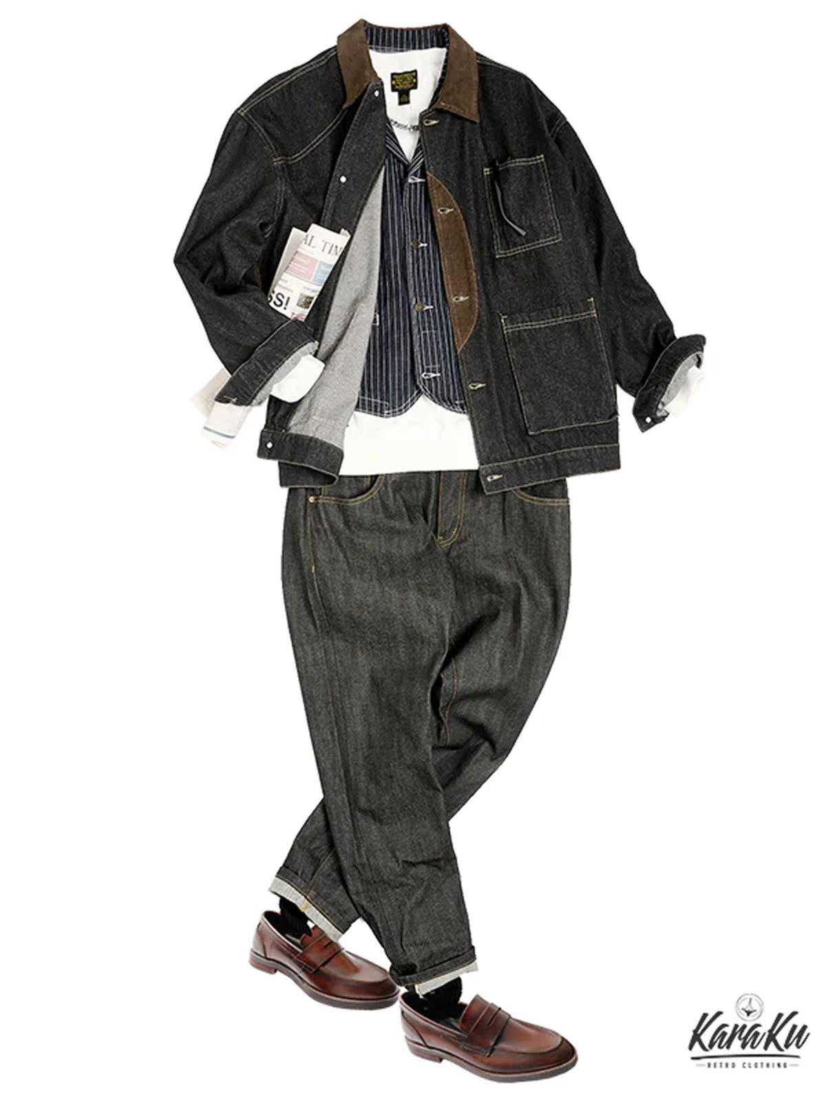 City Boy Corduroy Patch Denim Jacket 5