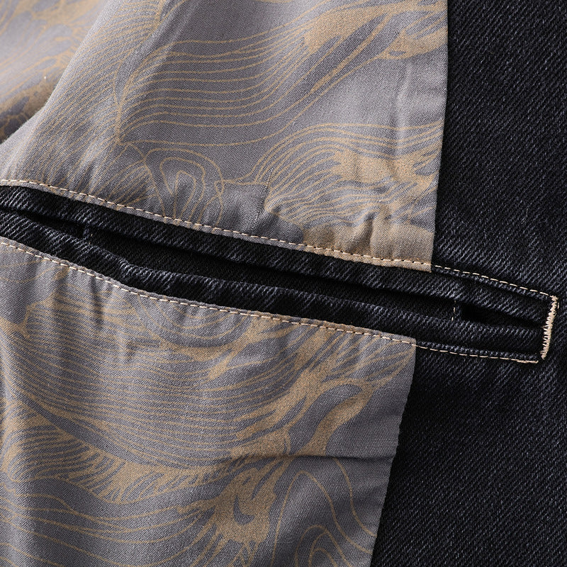 Classic Dark-Wash Denim Jacket for Women with Vintage Wooden Buttons and Tailored Fit 6