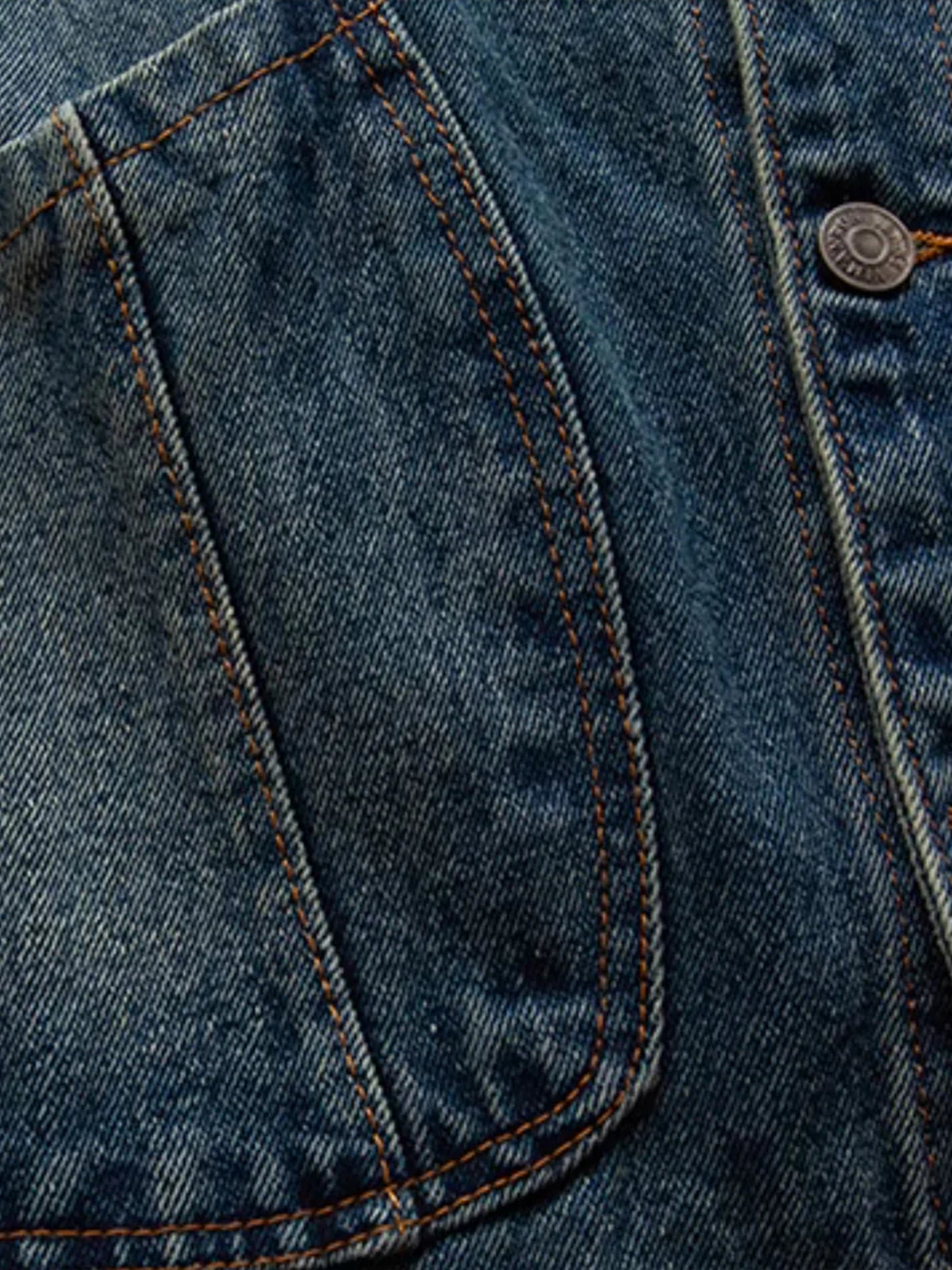 Corduroy Collar Scratch & Washed Denim Work Jacket 6