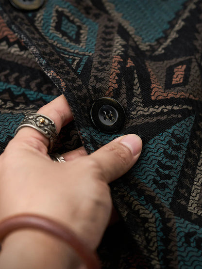 Ethnic Navajo Allover Denim Jacket 8