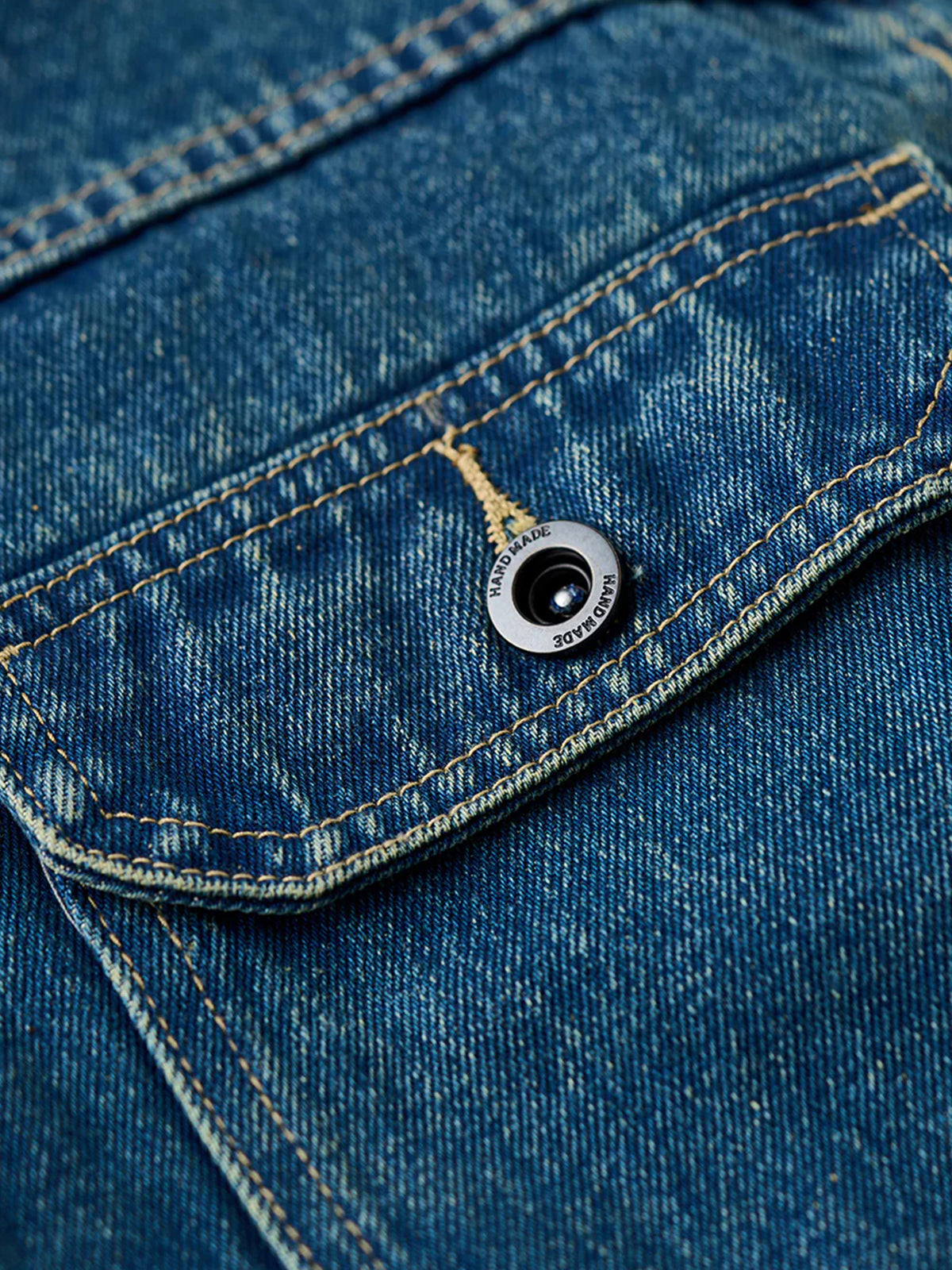 Half Button Washed Denim Work Jacket 8